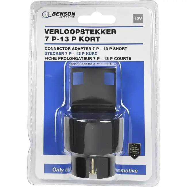 Benson Verloopstekker aanhanger - 7-polig naar 13-polig - duurzame ABS - messing contacten - vergrendelingshaak