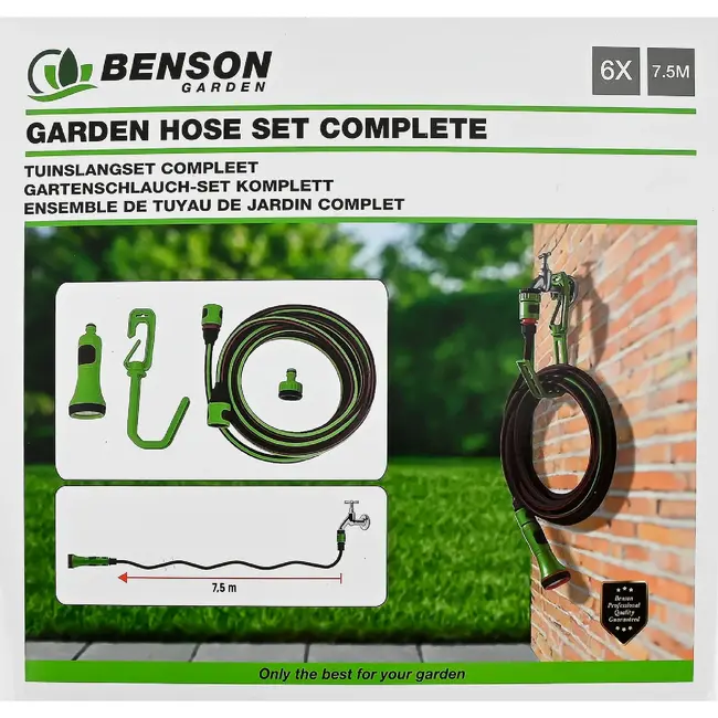 Benson Tuinslangset 7,5 mtr compleet - PE + ABS - 10 m