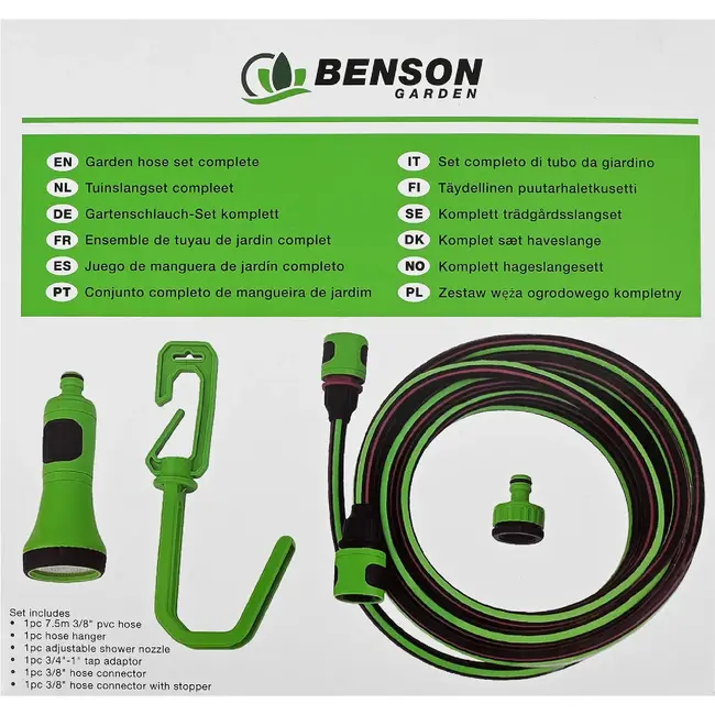 Benson Tuinslangset 7,5 mtr compleet - PE + ABS - 10 m