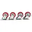 Benson Zwenkwielen set - geremd en ongeremd - 50 mm - rood - 4 stuks