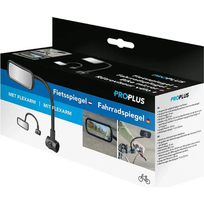 ProPlus Fietsspiegel met flexarm - Verbeterd zicht en veiligheid - Eenvoudige montage - 31 cm