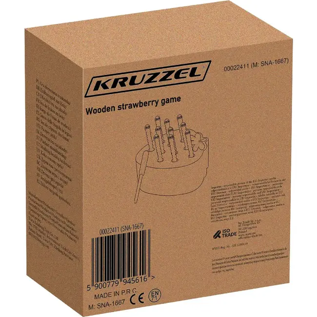 Kruzzel Houten Spel "Aardbei" - Educatief en Leuk Peuterspeelgoed