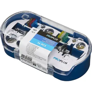 ProPlus Reservelampenset - 16-delig - Inclusief H7 lampen en zekeringen - Handige bewaarbox