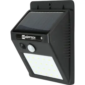 Hofftech Solar LED wandlamp - met PIR sensor - IP65 - weerbestendig - oplaadbaar