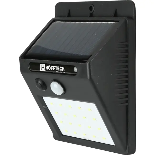 Hofftech Solar LED wandlamp - met PIR sensor - IP65 - weerbestendig - oplaadbaar