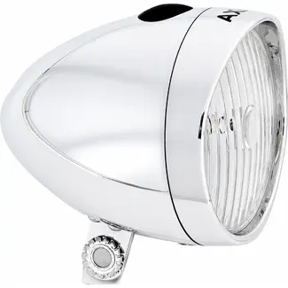 AXA Klassieke LED fietskoplamp - Retro design - Zilver - Batterijgevoed - 4 lux lichtopbrengst