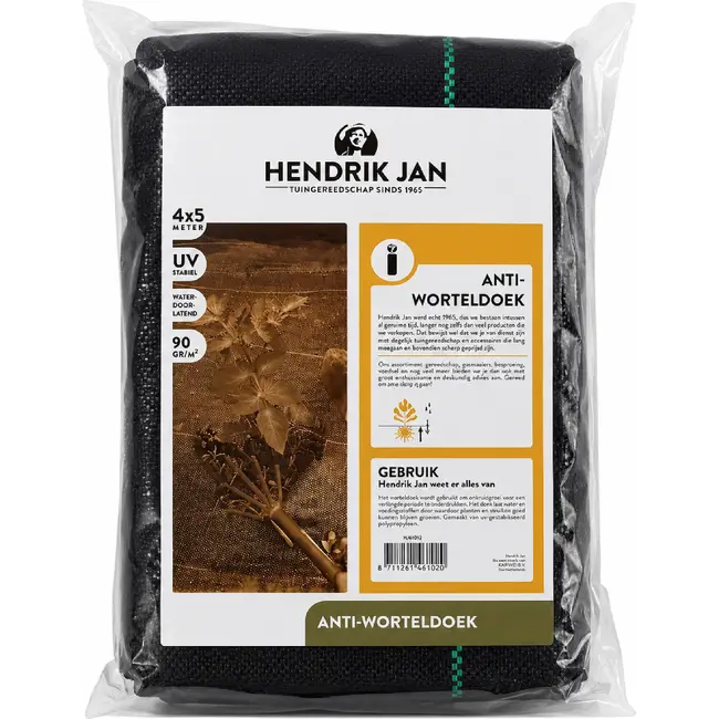 Hendrik Jan Anti worteldoek 4x 5 m van geweven polypropyleen voor onder grind, houtsnippers en tegels