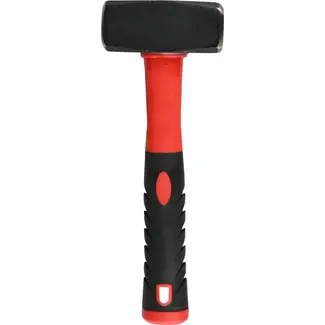 Hofftech Moker - Vuist - Glasvezel antislip steel - Gehard staal - 1 kg - Zwart/rood