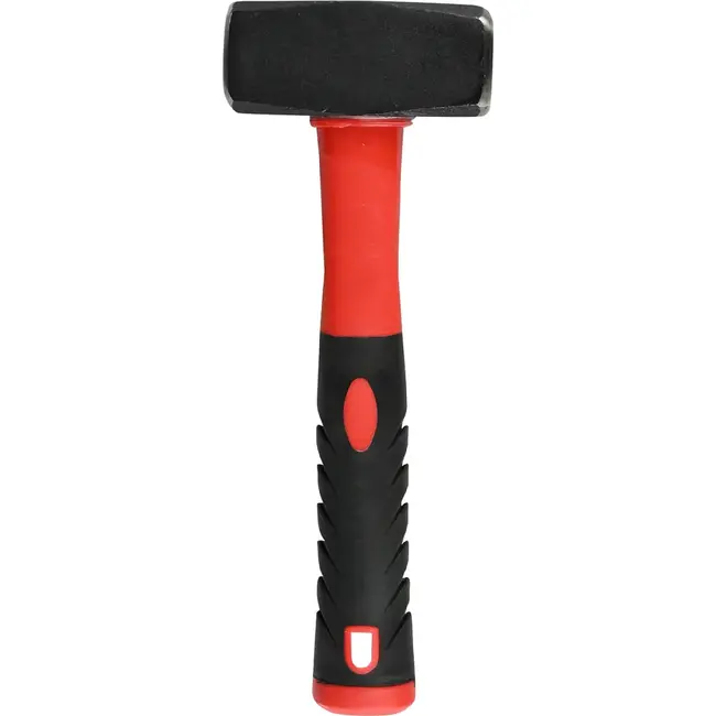 Hofftech Moker - Vuist - Glasvezel antislip steel - Gehard staal - 1 kg - Zwart/rood