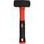 Hofftech Moker - Vuist - Glasvezel antislip steel - Gehard staal - 1 kg - Zwart/rood