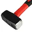 Hofftech Moker - Vuist - Glasvezel antislip steel - Gehard staal - 1 kg - Zwart/rood