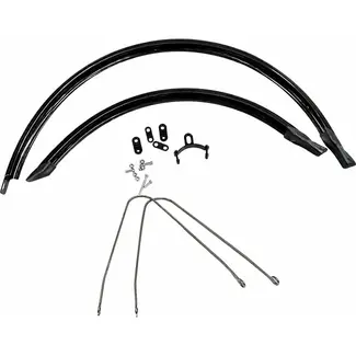 Falkx Spatborden set 28 inch - kunststof - zwart - 49 mm breed - voor stadsfietsen