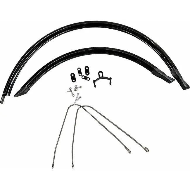 Falkx Spatborden set 28 inch - kunststof - zwart - 49 mm breed - voor stadsfietsen