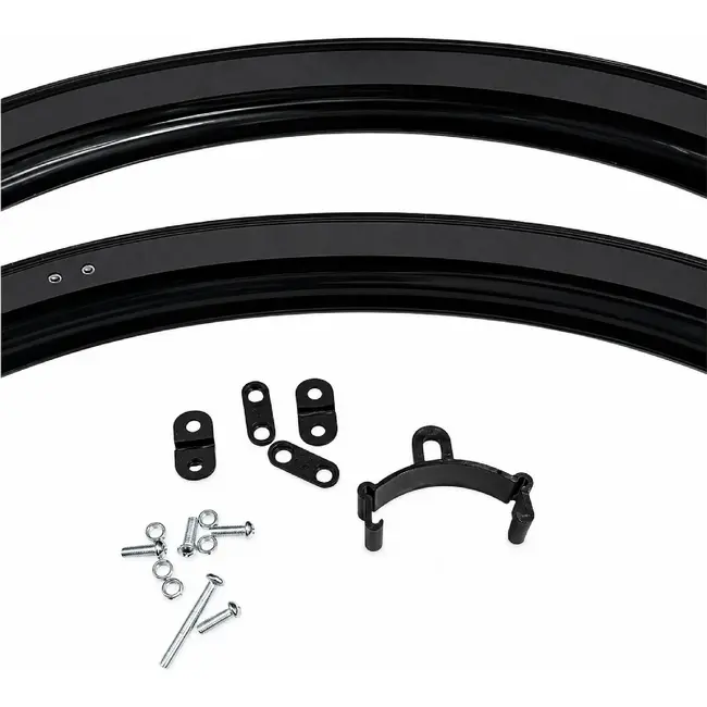 Falkx Spatborden set 28 inch - kunststof - zwart - 49 mm breed - voor stadsfietsen