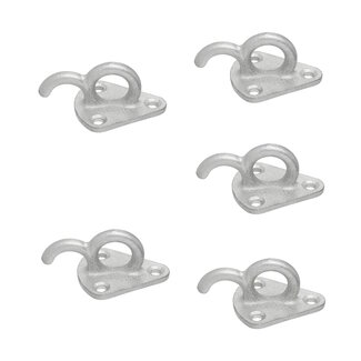 ProPlus Touwhaken - metaal - 70 x 45 mm - set van 5 stuks - met oog