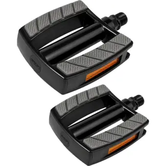 Union Aluminium pedalen - anti-slip - reflectoren - zwart - 3 componenten - voor e-bikes