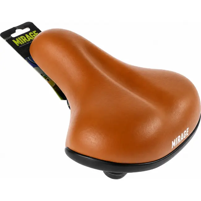 Mirage Comfortabel fietszadel - groot zitvlak - dikke vulling - grote veren - bruin