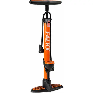 Falkx Fietspomp met manometer - Geschikt voor alle ventielen - Maximaal 11 bar - Oranje