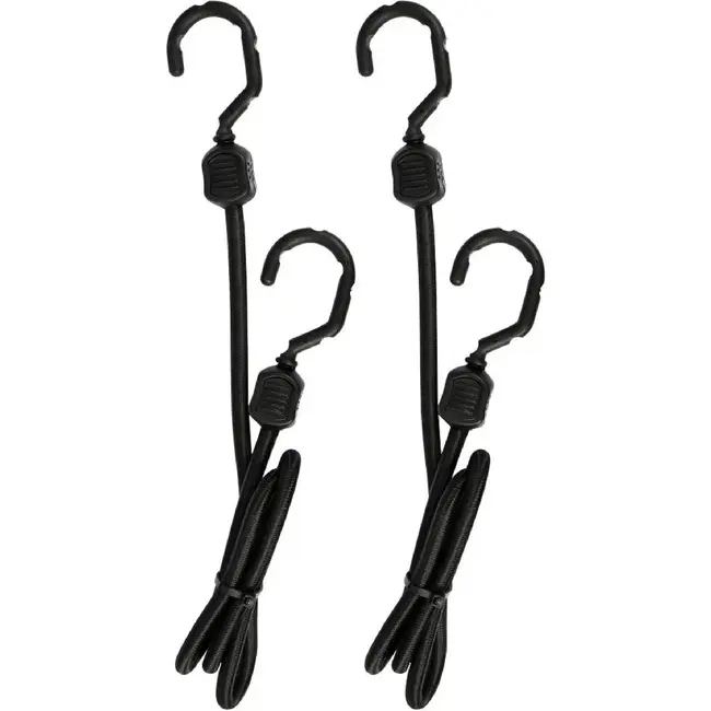 Benson Elastische bagagespin - 100 cm - Zwart - 2 stuks - sterke haken