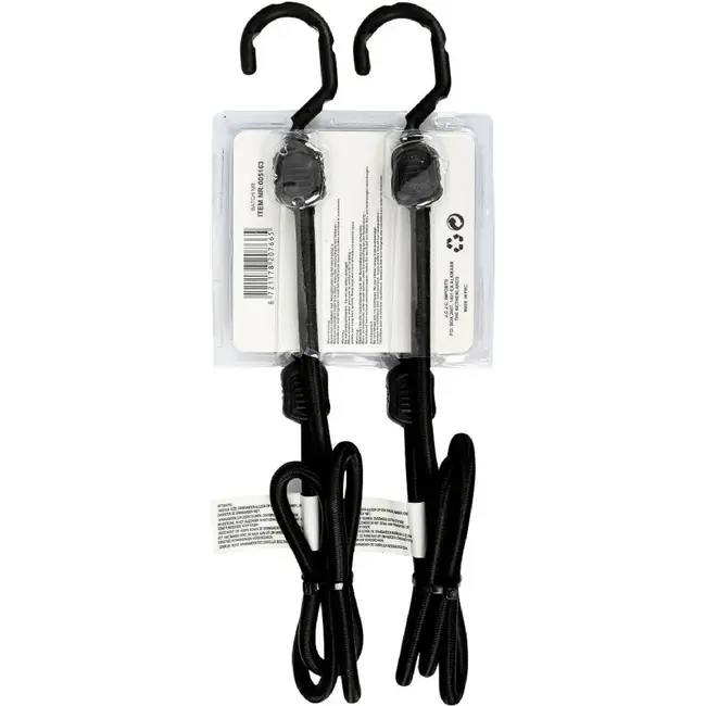 Benson Elastische bagagespin - 100 cm - Zwart - 2 stuks - sterke haken