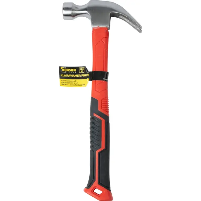 Benson Krachtige klauwhamer - Getemperd staal - Ergonomische rubberen grip - 720 gram - 33 cm