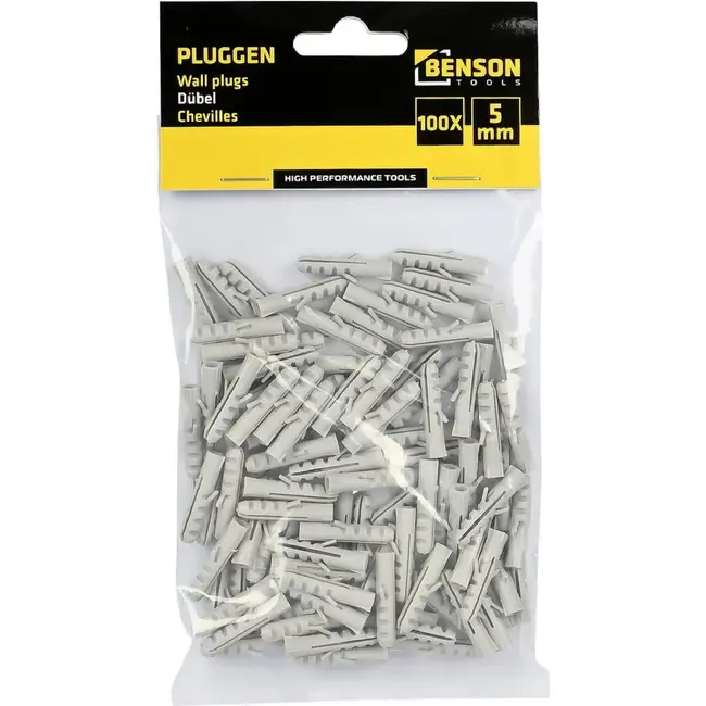 Benson Nylon pluggen - 5 mm x 25 mm - 100 stuks - stevige bevestiging - veelzijdig gebruik