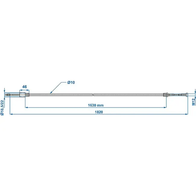 ProPlus Remkabel 1630/1820 mm snelmontage Ø22 mm geschikt voor Knott