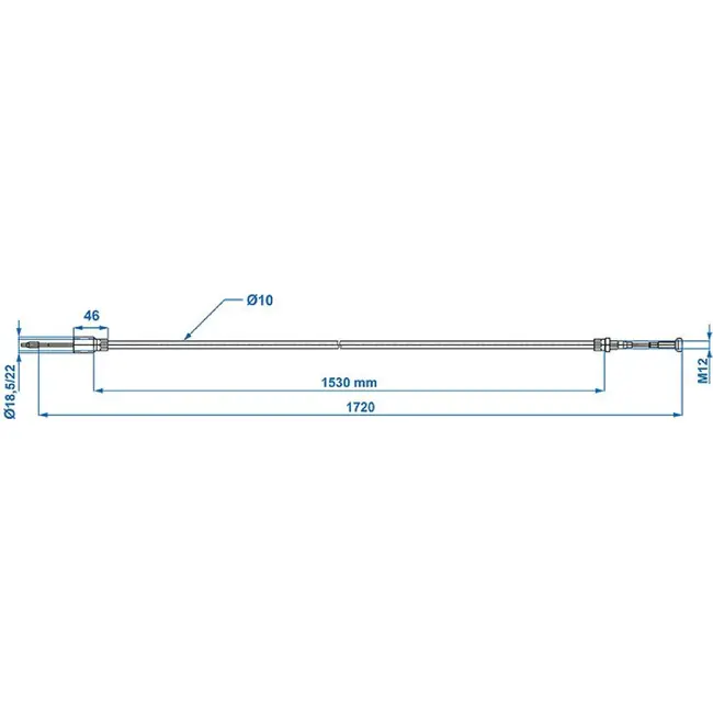 ProPlus Remkabel 1530/1720 mm snelmontage Ø22 mm geschikt voor Knott