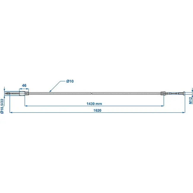 ProPlus Remkabel 1430/1620 mm snelmontage Ø22 mm geschikt voor Knott