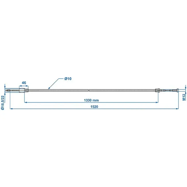 ProPlus Remkabel 1330/1520 mm snelmontage Ø22 mm geschikt voor Knott
