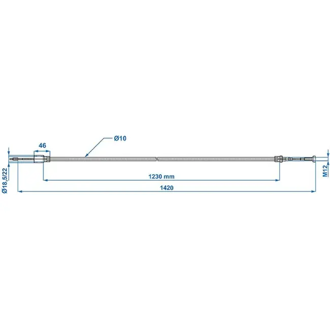 ProPlus Remkabel 1230/1420 mm snelmontage Ø22 mm geschikt voor Knott
