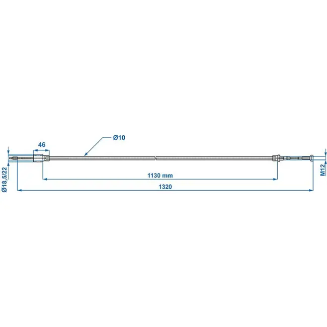 ProPlus Remkabel 1130/1320 mm snelmontage Ø22 mm geschikt voor Knott