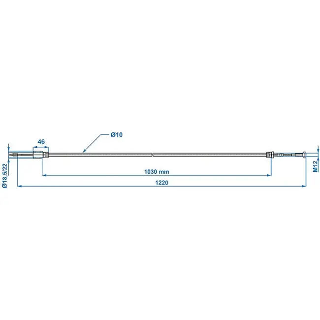 ProPlus Remkabel 1030/1220 mm snelmontage Ø22 mm geschikt voor Knott
