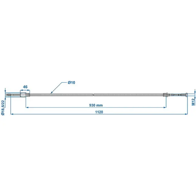 ProPlus Remkabel 930/1120 mm snelmontage Ø22 mm geschikt voor Knott