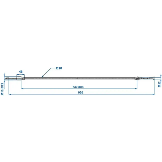 ProPlus Remkabel 730/920 mm snelmontage Ø22 mm geschikt voor Knott