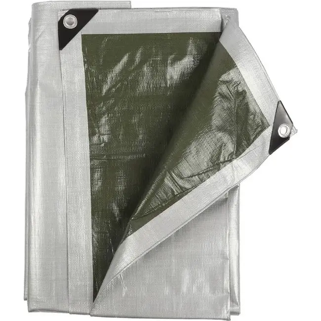 Talen Tools Afdekzeil 140gr/m2 3x5m - Weerbestendig, Grijs/Groen