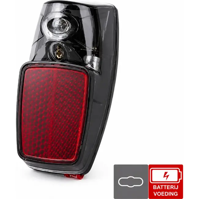 Ikzilight Achterlicht met krachtige LED en spatbordmontage - Zichtbaar tot 700 meter - Inclusief batterijen