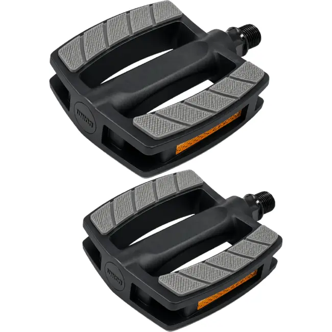 Union Zwarte fiets pedalen - anti-slip - brede grip - 9/16 inch schroefdraad