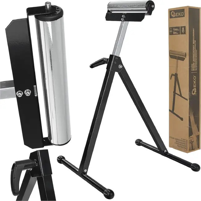 GEKO Verstelbare rollenbok 680-1080 mm met 300 mm rol, inklapbaar en belastbaar tot maximaal 65 kg