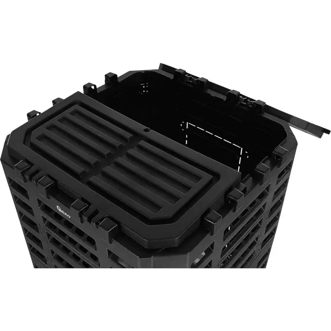 GEKO Compostbak 320 l zwart met ventilatiewanden, dubbele bovenklep en twee handige onderkleppen