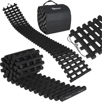 GEKO Tractiemat auto 150 x 22 cm van TPR met stalen kabel en handige opbergtas voor terrein