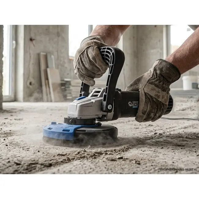 GEKO Betonschuurmachine 1400 W met 125 mm schijf, regelbaar toerental en handige stofafzuiging