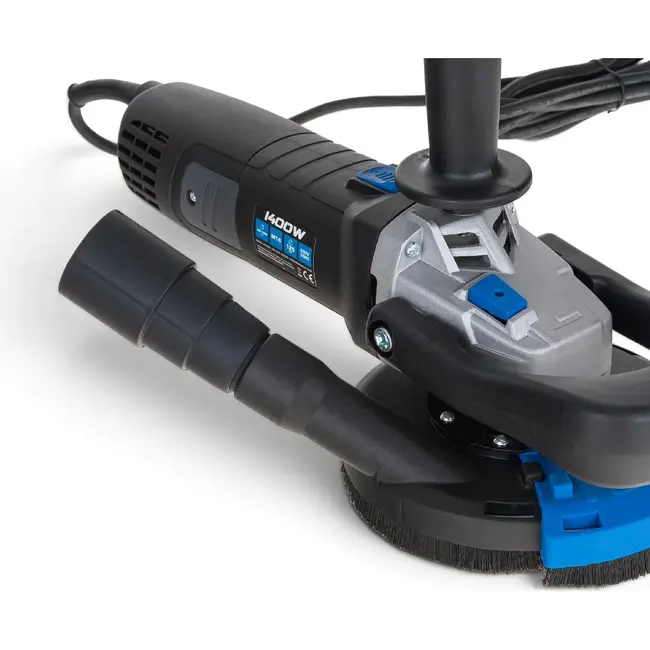 GEKO Betonschuurmachine 1400 W met 125 mm schijf, regelbaar toerental en handige stofafzuiging