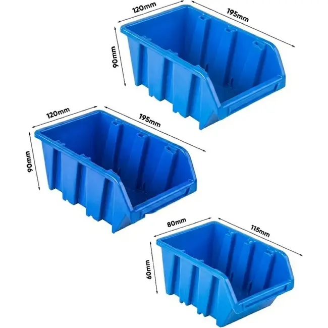 GEKO Modulaire gereedschapswand 1152 x 780 mm met 4 panelen, 65 accessoires en 32 opbergbakken