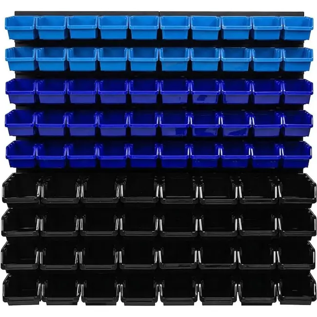 GEKO Modulaire gereedschapswand 780 x 780 mm met 12 panelen en 82 uitneembare opbergbakken