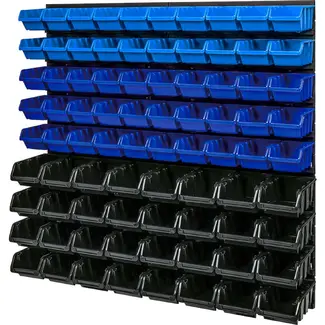 GEKO Modulaire gereedschapswand 780 x 780 mm met 12 panelen en 82 uitneembare opbergbakken