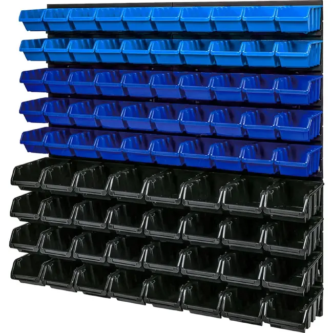 GEKO Modulaire gereedschapswand 780 x 780 mm met 12 panelen en 82 uitneembare opbergbakken