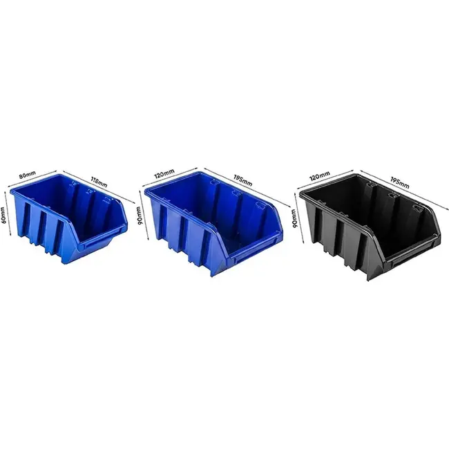 GEKO Modulaire gereedschapswand 1152 x 780 mm met 4 panelen, 74 accessoires en 32 opbergbakken