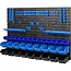 GEKO Modulaire gereedschapswand 1152 x 780 mm met 4 panelen, 74 accessoires en 32 opbergbakken