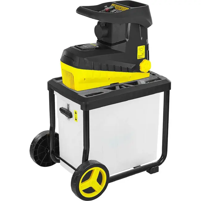 GEKO Stille tuinhakselaar 2800 W met freesmechanisme, 45 mm takcapaciteit en 60 l opvangbak